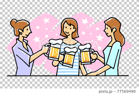 女子会のイラスト 77569490