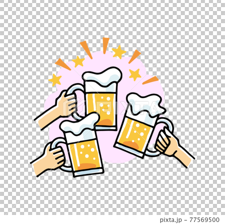 插圖與生啤酒敬酒 77569500