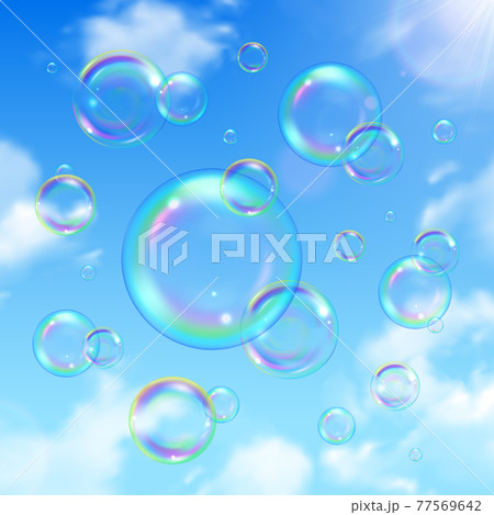 Soap Bubbles And Sky Backgroundのイラスト素材 [77569642] - PIXTA
