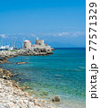 Mandraki harbor in Rhodes island 77571329