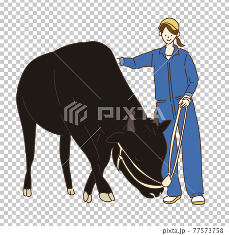 農業女孩 乳製品女孩 乳製品婦女插圖 牛奶 77573758