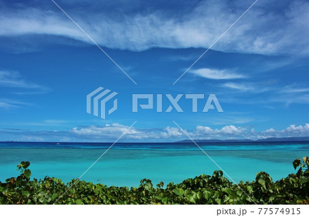 夏の海 沖縄県波照間島 ハテルマブルーのニシ浜 夏の海 沖縄県波照間島 ハテルマブルーのニシ浜 77574915