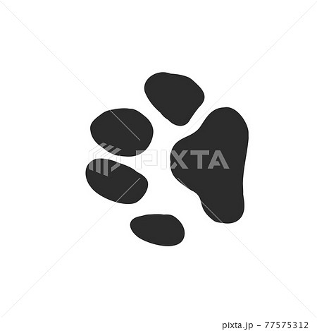 cat's paw with the pads pulled up sketch vector graphics black and white drawing, cat's paw vector sketch illustration 77575312