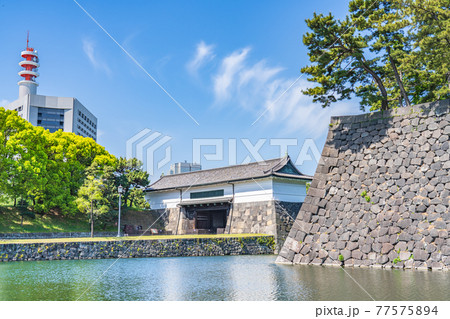 東京の都市風景 皇居外苑 旧江戸城外桜田門 77575894