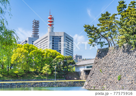 東京の都市風景 皇居外苑 旧江戸城外桜田門 東京の都市風景 皇居外苑 旧江戸城外桜田門 77575916