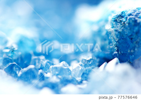 Beautiful texture of Blue crystals. mineral its blurred natural background. Winter Beautiful background. Macro Beautiful texture of Blue crystals. mineral its blurred natural background. Winter Beautiful background. Macro 77576646