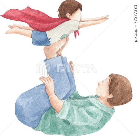 Character with father's day concept watercolor 77577231