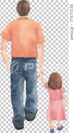 Character with father's day concept watercolor 77577238