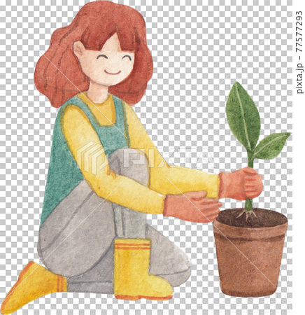 Character with environment day concept watercolor Character with environment day concept watercolor 77577293