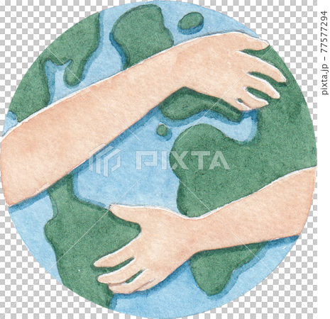 Earth and globe watercolor Earth and globe watercolor 77577294