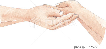 Hand with save the world watercolor Hand with save the world watercolor 77577388