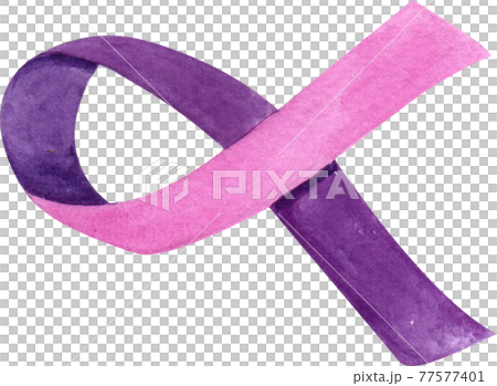Purple ribbon watercolor Purple ribbon watercolor 77577401