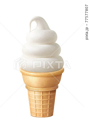 ソフトクリーム 太巻き ミルク イラスト リアル 77577807