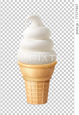 ソフトクリーム 太巻き ミルク イラスト リアル 77577807