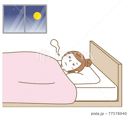 眠れない若い女性　ママ 77578040