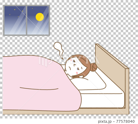眠れない若い女性　ママ 77578040