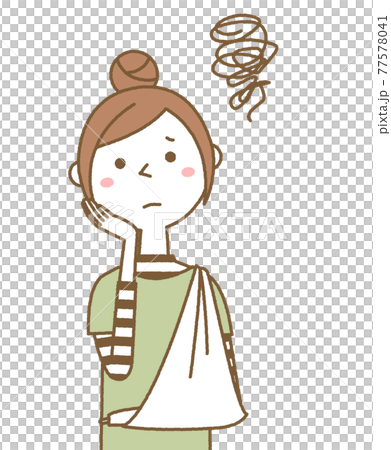 腕を怪我した若い女性 ママ 腕を怪我した若い女性 ママ 77578041