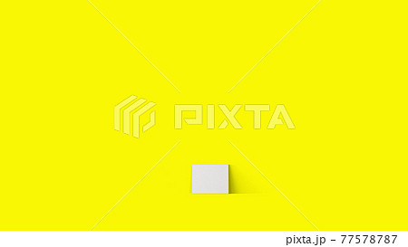 3d rendering laying empty blank white canvas isolated on yellow background. 3d rendering laying empty blank white canvas isolated on yellow background. 77578787