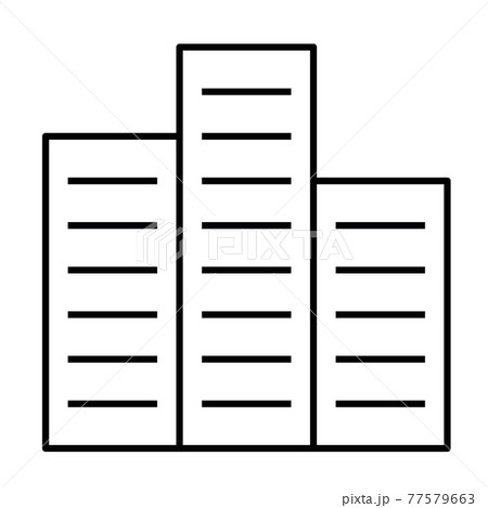 City building thin line icon 77579663