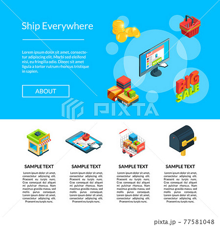 isometric logistics and delivery icons template illustration 77581048