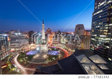 Indianapolis, Indiana, USA skyline over Monument Circle Indianapolis, Indiana, USA skyline over Monument Circle 77581342