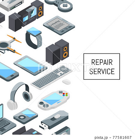 gadgets icons with place for text illustration gadgets icons with place for text illustration 77581607