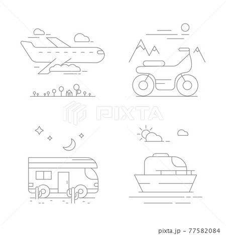 Urban transport icons. compositions with transport Urban transport icons. compositions with transport 77582084