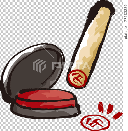 朱肉と印鑑 朱肉と印鑑 77583226