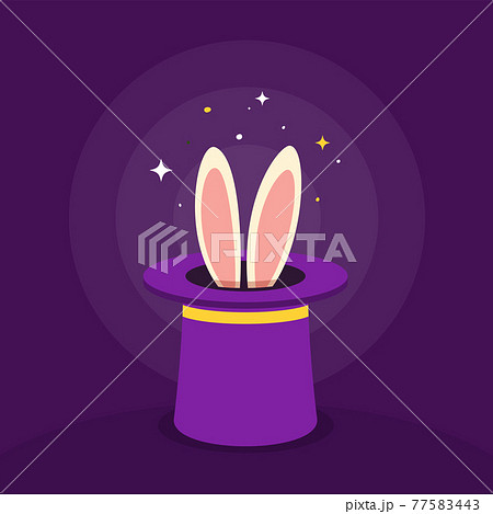 The Rabbit ear on wizard's Hat. Isolated Vector Illustration The Rabbit ear on wizard's Hat. Isolated Vector Illustration 77583443