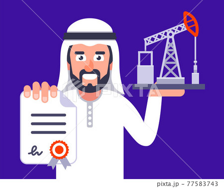 an Arab is negotiating for the supply of oil. 77583743