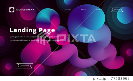 Landing page multi-colored design on dark vector illustration. Landing page multi-colored design on dark vector illustration. 77583965