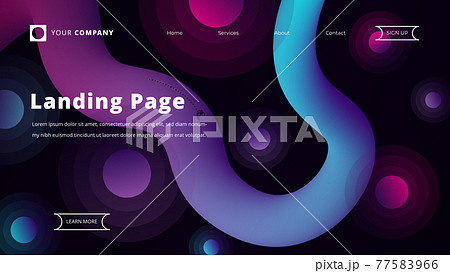 Landing page purple pink design for websites vector illustration. 77583966