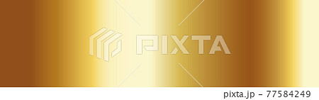 Gold gradient long banner. Golden foil brass material. Copper paper sheet plate. Shine yellow border. Luxury design for award, medal, win. Steel frame. Vector illustration 77584249