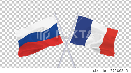 法國和俄羅斯的國旗 77586243
