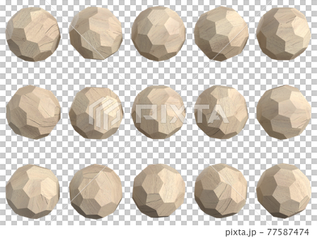 Wood grain C60 fullerene shaped cube graphic material Wood grain C60 fullerene shaped cube graphic material 77587474
