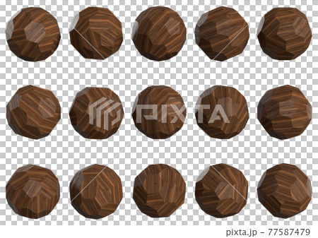 木紋C60富勒烯形立方體圖形材料 77587479