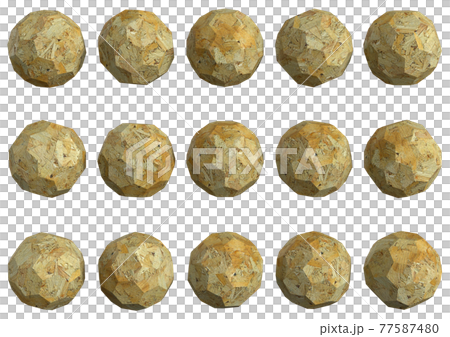 Wood grain C60 fullerene shaped cube graphic material 77587480