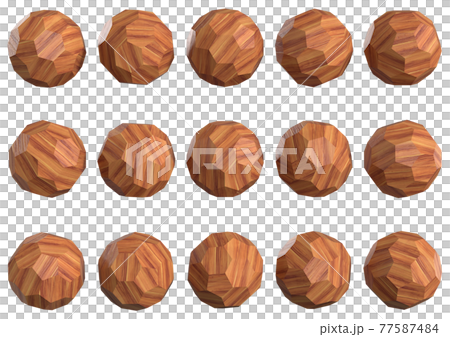 Wood grain C60 fullerene shaped cube graphic material Wood grain C60 fullerene shaped cube graphic material 77587484