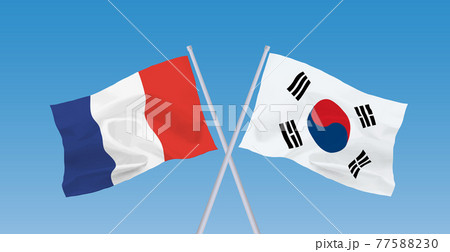 フランスと韓国の国旗