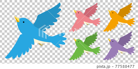 鳥が羽を広げて飛んでいるイラスト素材のイラスト素材