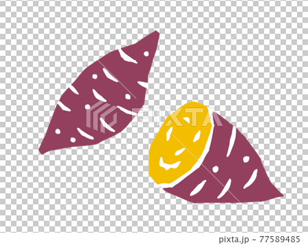 サツマイモ　レトロなイラスト 77589485