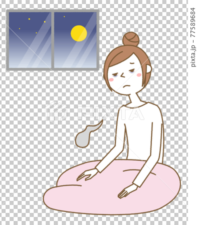 眠れない若い女性　ママ 77589684