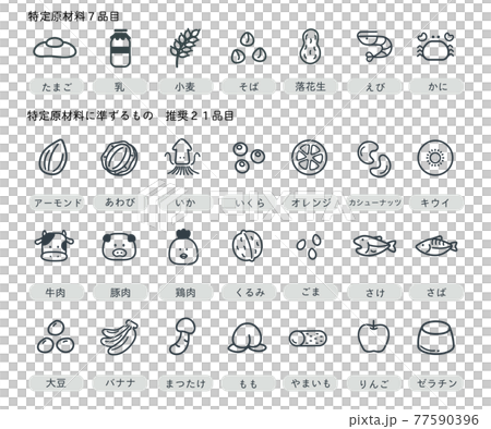 Food allergy icon set Food allergy icon set 77590396