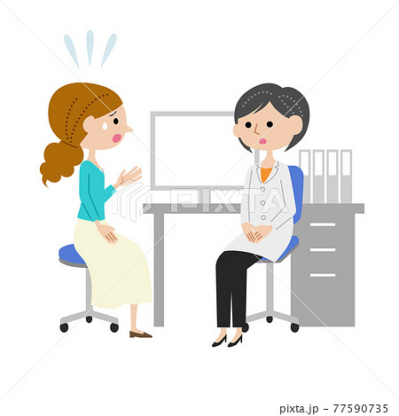 A young woman talking to a female doctor about... - Stock Illustration  [77590735] - PIXTA