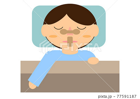 いびき防止のため鼻と口にテープを付ける人 77591187