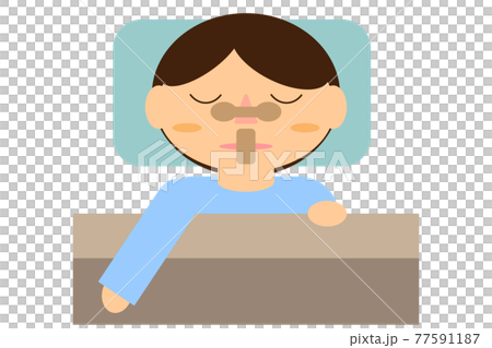 いびき防止のため鼻と口にテープを付ける人 77591187