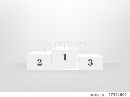 White winners podium on white background. 77591606