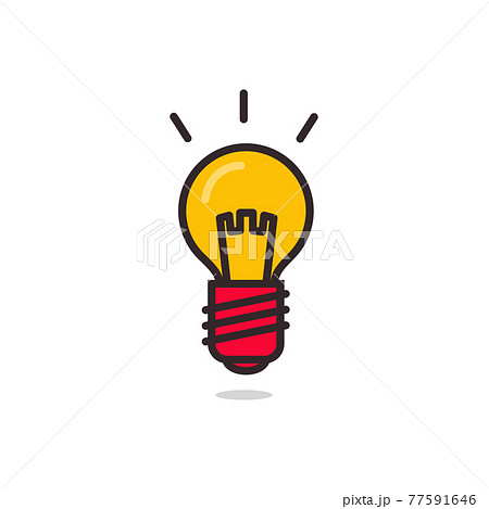 Light bulb icon. Glowing light bulb symbol. 77591646