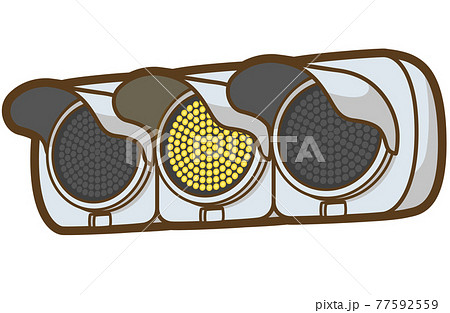 Led式交通信号機 黄信号 のイラスト素材