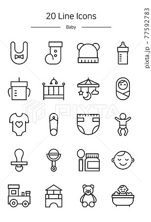 アイコン 赤ちゃん ライン 77592783